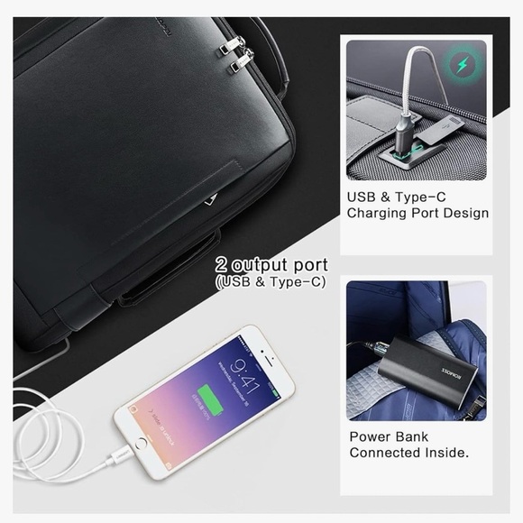 Black Antitheft Backpack new w/o tags - Picture 7 of 13